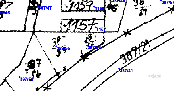 Parcela st. 387/56 v KÚ Zlonice, Katastrální mapa
