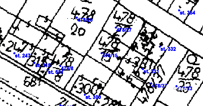 Parcela st. 478/15 v KÚ Zlonice, Katastrální mapa