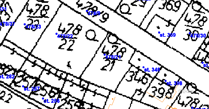 Parcela st. 478/21 v KÚ Zlonice, Katastrální mapa