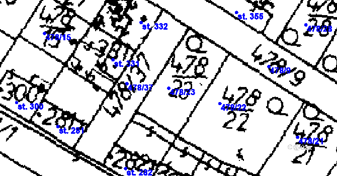 Parcela st. 478/23 v KÚ Zlonice, Katastrální mapa