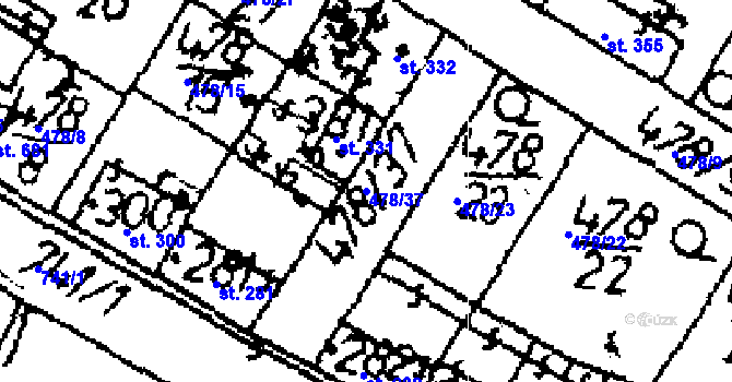 Parcela st. 478/37 v KÚ Zlonice, Katastrální mapa