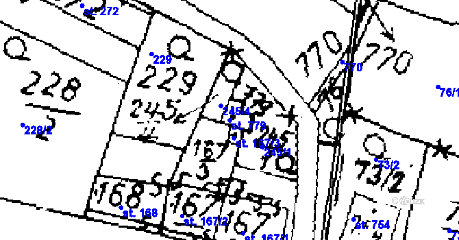 Parcela st. 779 v KÚ Zlonice, Katastrální mapa