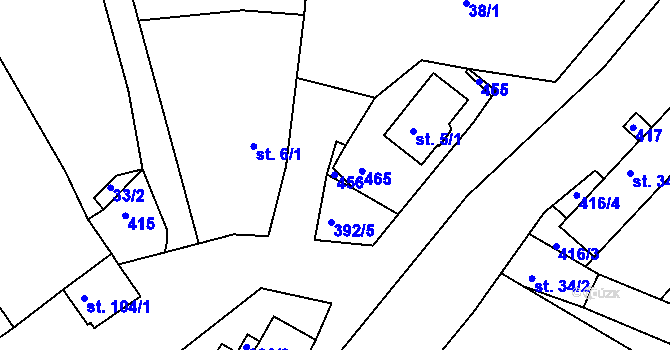 Parcela st. 5/4 v KÚ Zlonín, Katastrální mapa