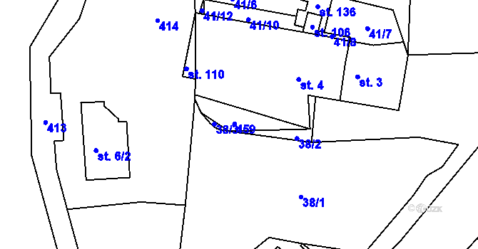 Parcela st. 111 v KÚ Zlonín, Katastrální mapa