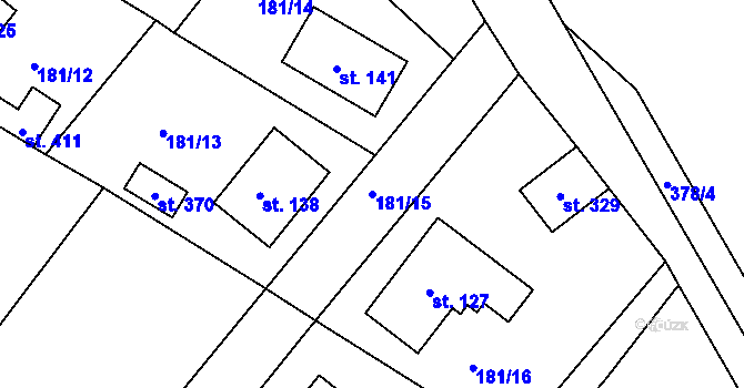 Parcela st. 181/15 v KÚ Zlonín, Katastrální mapa