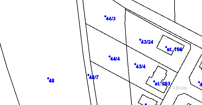 Parcela st. 44 v KÚ Zlonín, Katastrální mapa