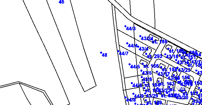 Parcela st. 48 v KÚ Zlonín, Katastrální mapa