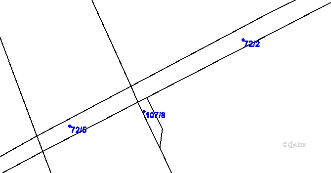 Parcela st. 72/6 v KÚ Zlonín, Katastrální mapa