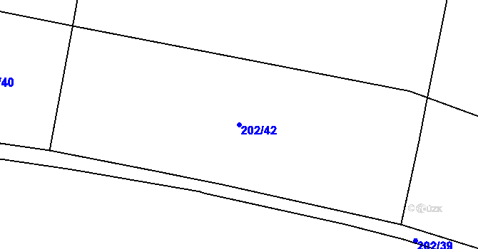 Parcela st. 202/42 v KÚ Zlonín, Katastrální mapa