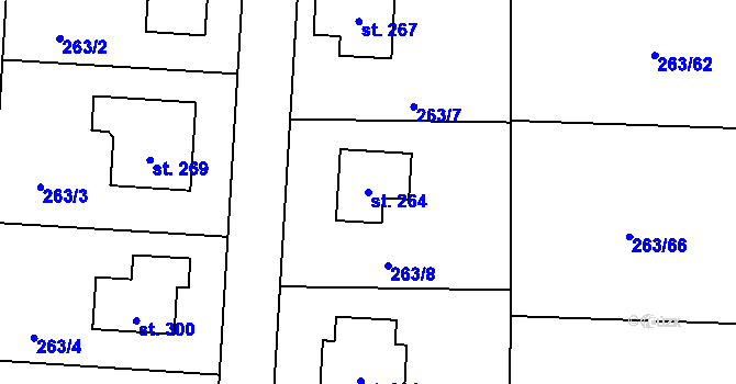 Parcela st. 264 v KÚ Zlosyň, Katastrální mapa