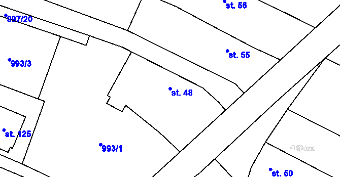 Parcela st. 48 v KÚ Zlukov, Katastrální mapa