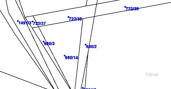 Parcela st. 680/2 v KÚ Zlukov, Katastrální mapa