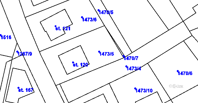 Parcela st. 1473/5 v KÚ Zlukov, Katastrální mapa