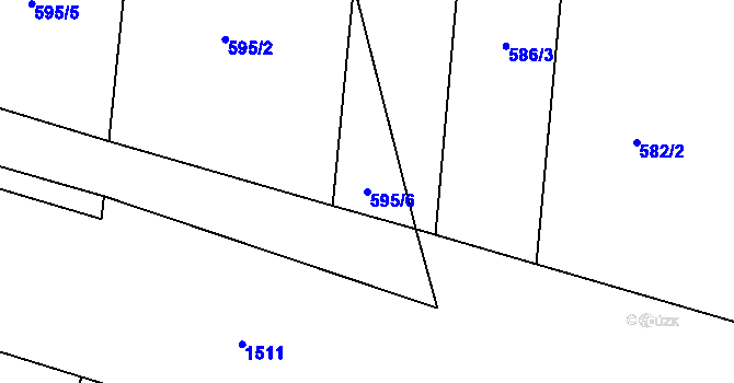 Parcela st. 595/6 v KÚ Zlukov, Katastrální mapa