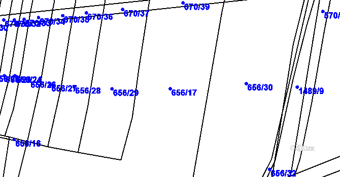 Parcela st. 656/17 v KÚ Zlukov, Katastrální mapa