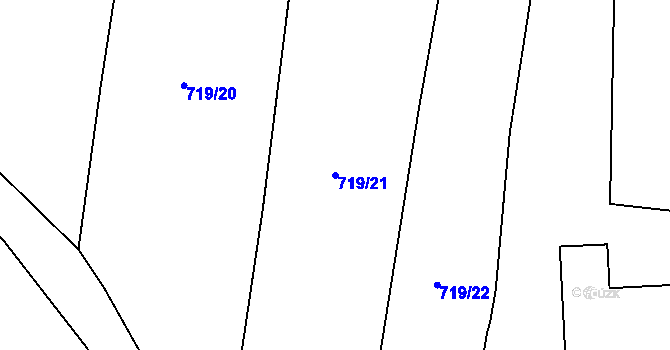 Parcela st. 719/21 v KÚ Zlukov, Katastrální mapa