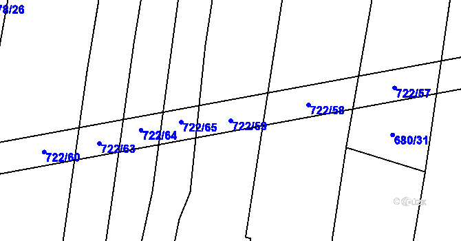 Parcela st. 722/59 v KÚ Zlukov, Katastrální mapa