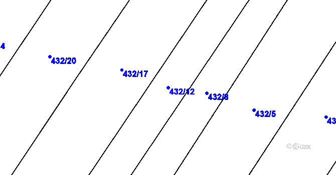 Parcela st. 432/12 v KÚ Zňátky, Katastrální mapa