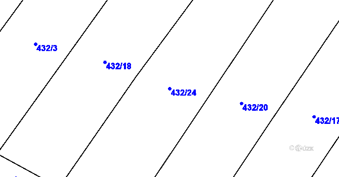 Parcela st. 432/24 v KÚ Zňátky, Katastrální mapa