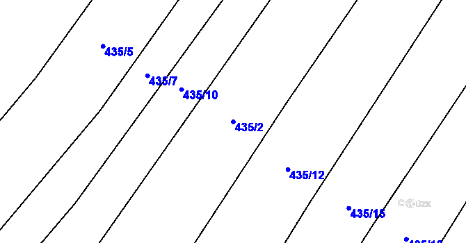 Parcela st. 435/2 v KÚ Zňátky, Katastrální mapa