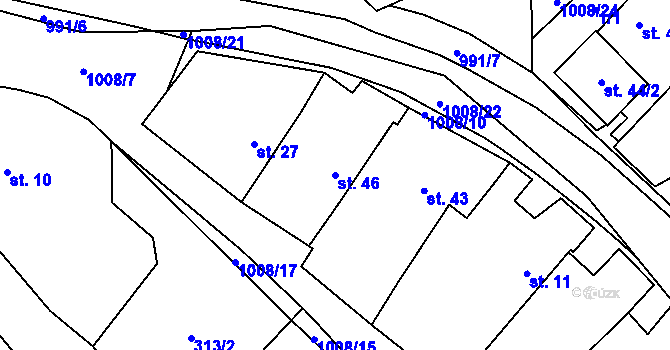 Parcela st. 46 v KÚ Znětínek, Katastrální mapa