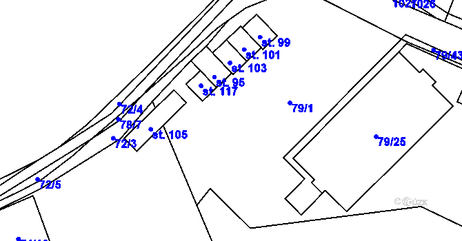 Parcela st. 79/31 v KÚ Znětínek, Katastrální mapa