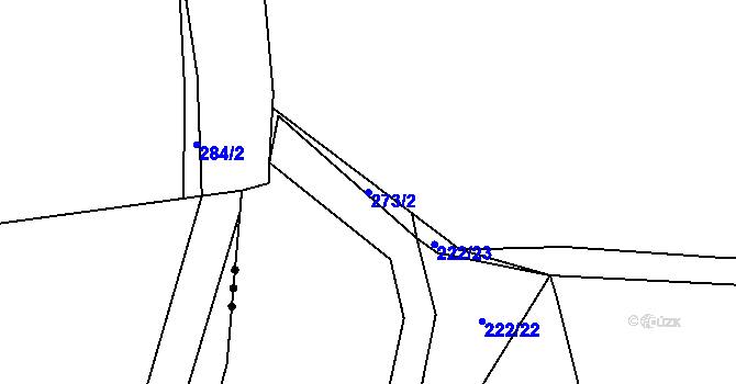 Parcela st. 273/2 v KÚ Znětínek, Katastrální mapa