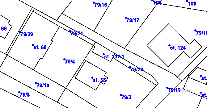 Parcela st. 112/1 v KÚ Znětínek, Katastrální mapa