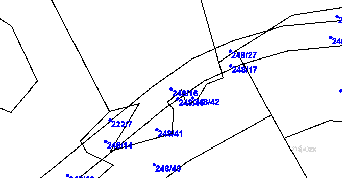 Parcela st. 248/16 v KÚ Znětínek, Katastrální mapa
