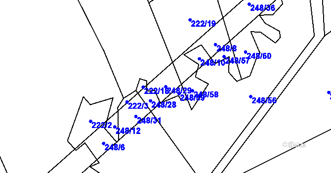 Parcela st. 248/29 v KÚ Znětínek, Katastrální mapa