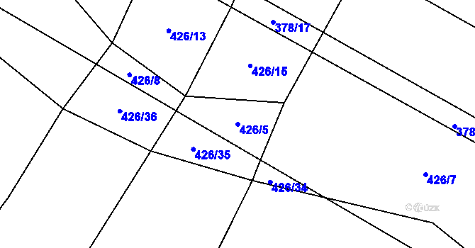 Parcela st. 426/5 v KÚ Znětínek, Katastrální mapa