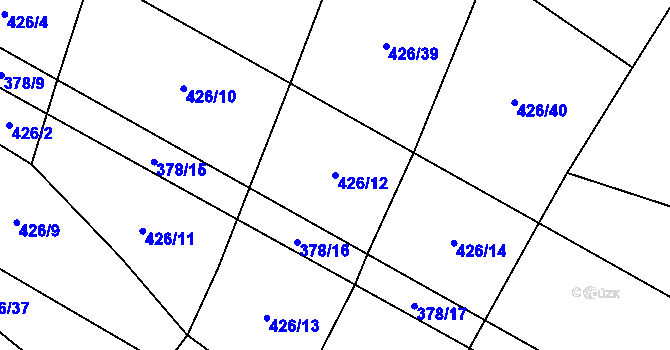 Parcela st. 426/12 v KÚ Znětínek, Katastrální mapa