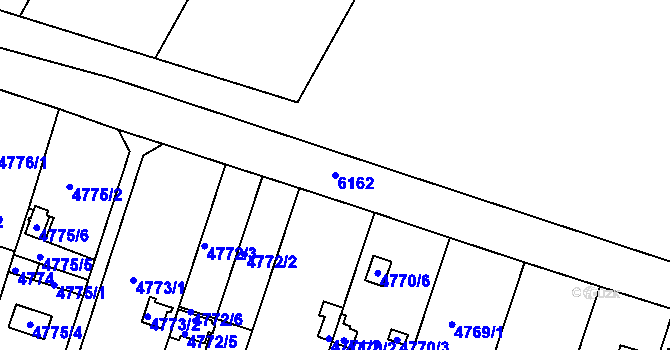 Parcela st. 6162 v KÚ Znojmo-město, Katastrální mapa