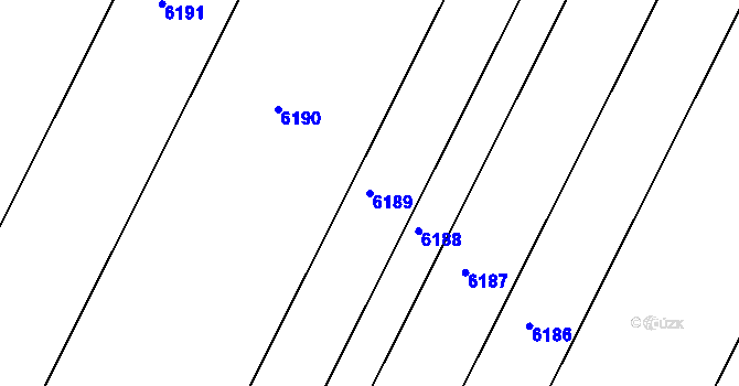 Parcela st. 6189 v KÚ Znojmo-město, Katastrální mapa
