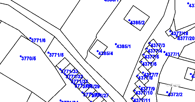 Parcela st. 4385/4 v KÚ Znojmo-město, Katastrální mapa