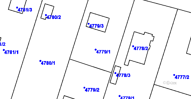 Parcela st. 4779/1 v KÚ Znojmo-město, Katastrální mapa