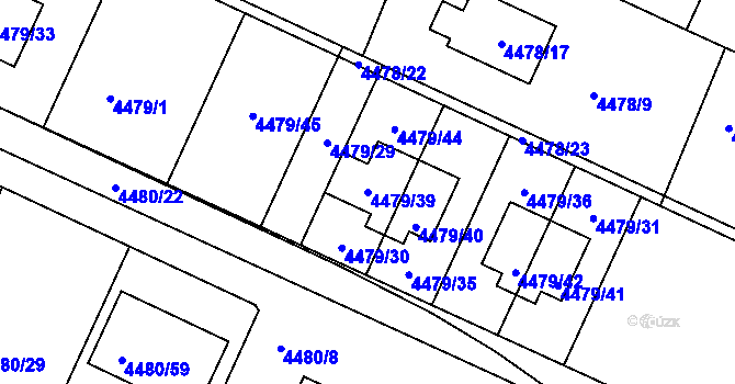 Parcela st. 4479/39 v KÚ Znojmo-město, Katastrální mapa