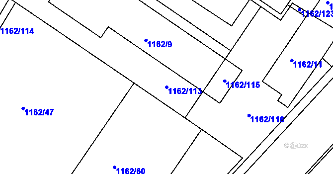 Parcela st. 1162/113 v KÚ Znojmo-město, Katastrální mapa