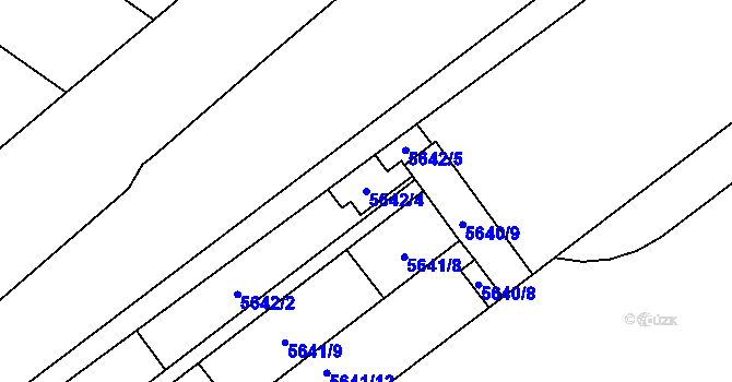 Parcela st. 5642/4 v KÚ Znojmo-město, Katastrální mapa