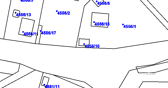 Parcela st. 4556/16 v KÚ Znojmo-město, Katastrální mapa
