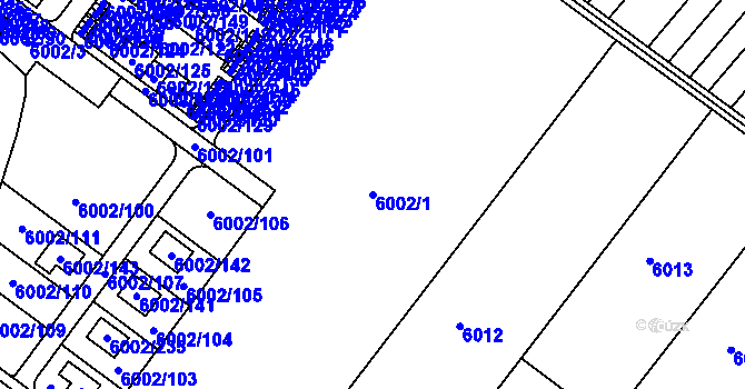 Parcela st. 6002/1 v KÚ Znojmo-město, Katastrální mapa