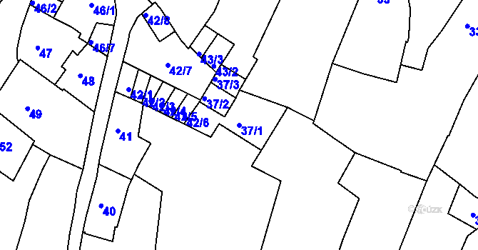 Parcela st. 37/1 v KÚ Znojmo-město, Katastrální mapa