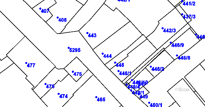 Parcela st. 444 v KÚ Znojmo-město, Katastrální mapa