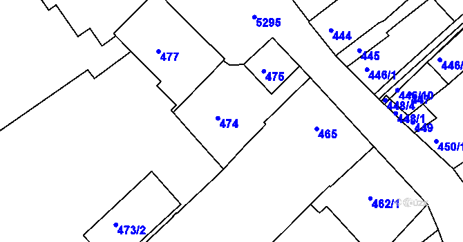 Parcela st. 474 v KÚ Znojmo-město, Katastrální mapa