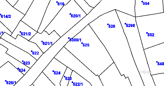 Parcela st. 525 v KÚ Znojmo-město, Katastrální mapa