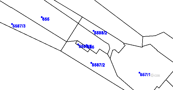 Parcela st. 656 v KÚ Znojmo-město, Katastrální mapa