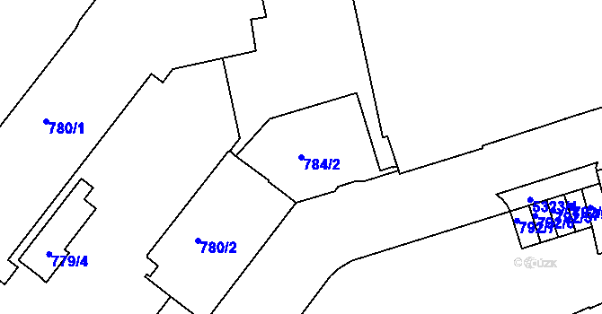 Parcela st. 784/2 v KÚ Znojmo-město, Katastrální mapa