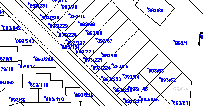 Parcela st. 893/66 v KÚ Znojmo-město, Katastrální mapa