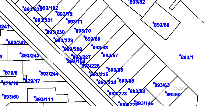 Parcela st. 893/67 v KÚ Znojmo-město, Katastrální mapa