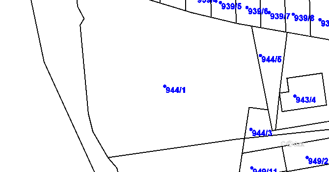 Parcela st. 944/1 v KÚ Znojmo-město, Katastrální mapa